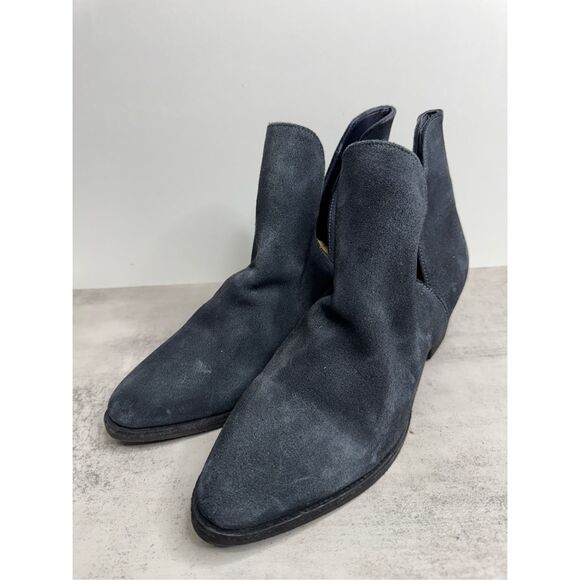 Free People Boots Size 9 V Black Suede Leather Ankle Booties Size 39EU Western - Picture 2 of 10